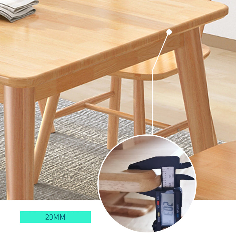 4-foot Rubberwood Solid Wood Simplicity Rectangle Dining Table for Dining Room Clearhalo ' dining_table' 'Dining Tables & Seating' 'Dining Tables' 'furn' 'furn_dining_table' 'Furniture' 'furniture_dining_table' 'Kitchen & Dining Furniture' 'kitchen&dining_furn' 'kitchen' 'kitchen_dining_table' 3756473