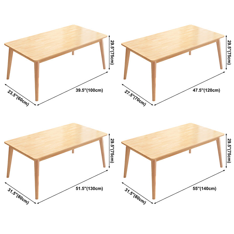 4-foot Rubberwood Solid Wood Simplicity Rectangle Dining Table for Dining Room Clearhalo ' dining_table' 'Dining Tables & Seating' 'Dining Tables' 'furn' 'furn_dining_table' 'Furniture' 'furniture_dining_table' 'Kitchen & Dining Furniture' 'kitchen&dining_furn' 'kitchen' 'kitchen_dining_table' 3756477