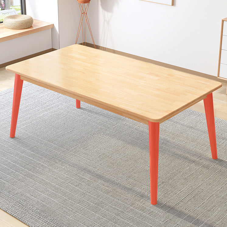 4-foot Rubberwood Solid Wood Simplicity Rectangle Dining Table for Dining Room Clearhalo ' dining_table' 'Dining Tables & Seating' 'Dining Tables' 'furn' 'furn_dining_table' 'Furniture' 'furniture_dining_table' 'Kitchen & Dining Furniture' 'kitchen&dining_furn' 'kitchen' 'kitchen_dining_table' 3756479