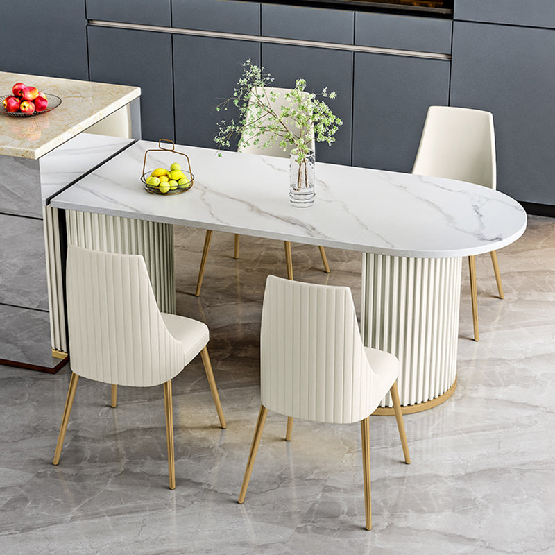 Metal Traditional Luxury Free Form Indoor Table Sintered Stone Table for Kitchen and Dining Room Clearhalo ' dining_table' 'Dining Tables & Seating' 'Dining Tables' 'furn' 'furn_dining_table' 'Furniture' 'furniture_dining_table' 'Kitchen & Dining Furniture' 'kitchen&dining_furn' 'kitchen' 'kitchen_dining_table' 3756486