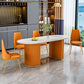 Metal Traditional Luxury Free Form Indoor Table Sintered Stone Table for Kitchen and Dining Room Clearhalo ' dining_table' 'Dining Tables & Seating' 'Dining Tables' 'furn' 'furn_dining_table' 'Furniture' 'furniture_dining_table' 'Kitchen & Dining Furniture' 'kitchen&dining_furn' 'kitchen' 'kitchen_dining_table' 3756487