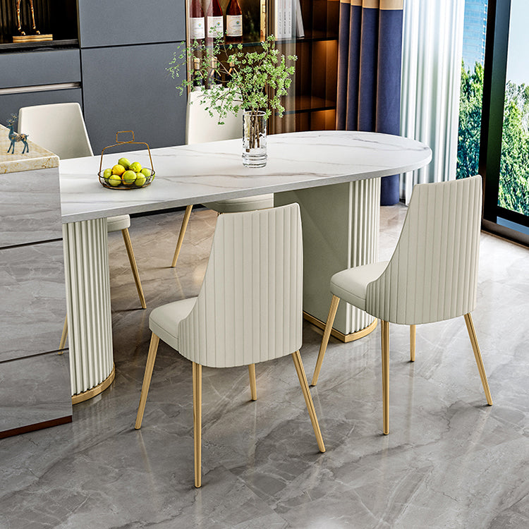Metal Traditional Luxury Free Form Indoor Table Sintered Stone Table for Kitchen and Dining Room Clearhalo ' dining_table' 'Dining Tables & Seating' 'Dining Tables' 'furn' 'furn_dining_table' 'Furniture' 'furniture_dining_table' 'Kitchen & Dining Furniture' 'kitchen&dining_furn' 'kitchen' 'kitchen_dining_table' 3756492