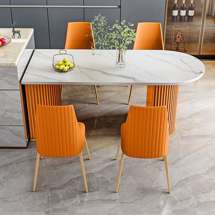 Metal Traditional Luxury Free Form Indoor Table Sintered Stone Table for Kitchen and Dining Room Clearhalo ' dining_table' 'Dining Tables & Seating' 'Dining Tables' 'furn' 'furn_dining_table' 'Furniture' 'furniture_dining_table' 'Kitchen & Dining Furniture' 'kitchen&dining_furn' 'kitchen' 'kitchen_dining_table' 3756495