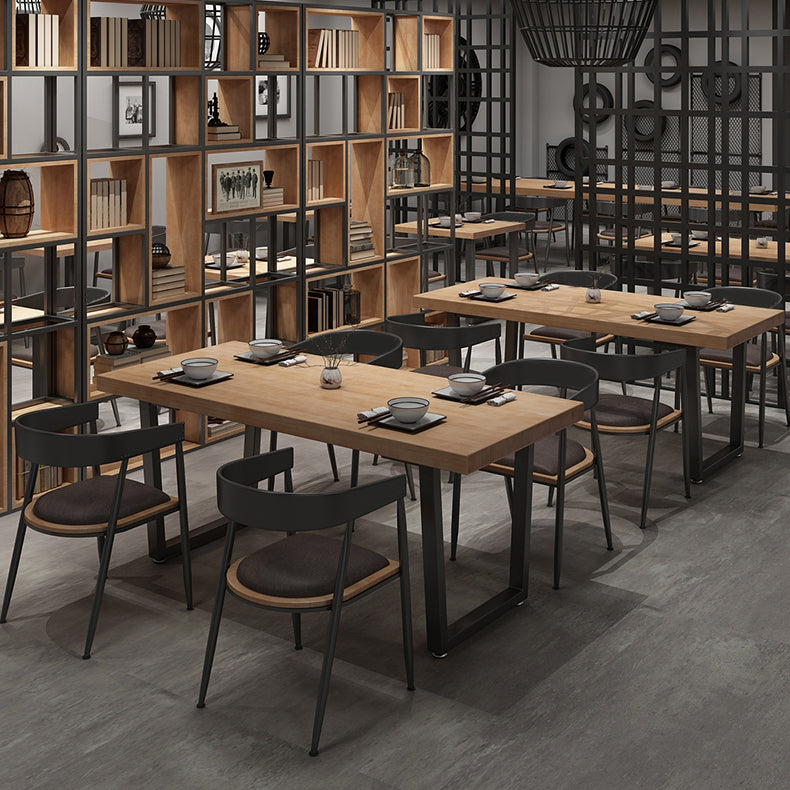 Industrial Style Solid Wood Dining Table Brown Rectangle Sled Base Table for Dinning Room Clearhalo ' dining_table' 'Dining Tables & Seating' 'Dining Tables' 'furn' 'furn_dining_table' 'Furniture' 'furniture_dining_table' 'Kitchen & Dining Furniture' 'kitchen&dining_furn' 'kitchen' 'kitchen_dining_table' 3756498