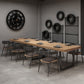Industrial Style Solid Wood Dining Table Brown Rectangle Sled Base Table for Dinning Room Clearhalo ' dining_table' 'Dining Tables & Seating' 'Dining Tables' 'furn' 'furn_dining_table' 'Furniture' 'furniture_dining_table' 'Kitchen & Dining Furniture' 'kitchen&dining_furn' 'kitchen' 'kitchen_dining_table' 3756507