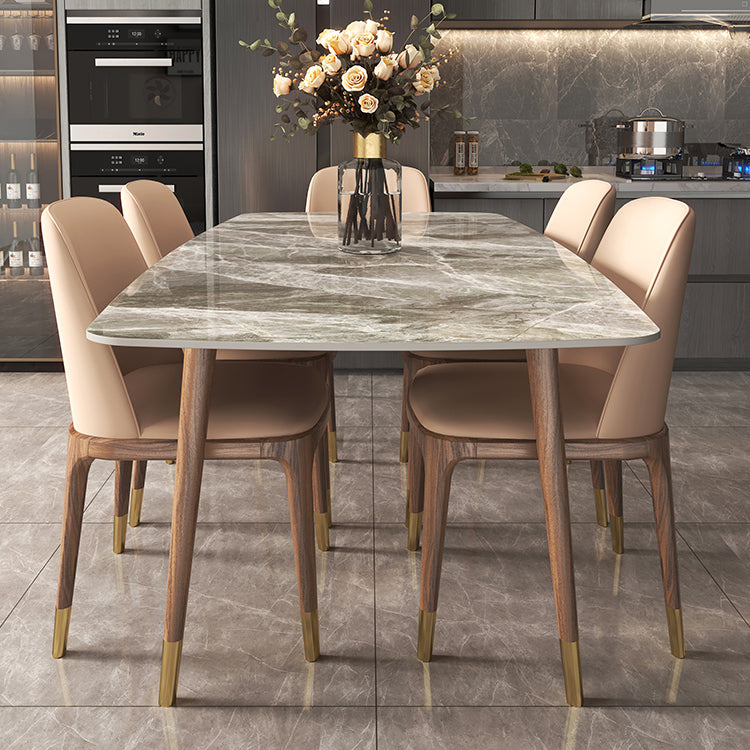Simplicity Style Home Sintered Stone Dining Table Rectangle Shape Table with Ash Wood Base Clearhalo ' dining_table' 'Dining Tables & Seating' 'Dining Tables' 'furn' 'furn_dining_table' 'Furniture' 'furniture_dining_table' 'Kitchen & Dining Furniture' 'kitchen&dining_furn' 'kitchen' 'kitchen_dining_table' 3756508