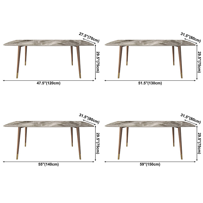 Simplicity Style Home Sintered Stone Dining Table Rectangle Shape Table with Ash Wood Base Clearhalo ' dining_table' 'Dining Tables & Seating' 'Dining Tables' 'furn' 'furn_dining_table' 'Furniture' 'furniture_dining_table' 'Kitchen & Dining Furniture' 'kitchen&dining_furn' 'kitchen' 'kitchen_dining_table' 3756513