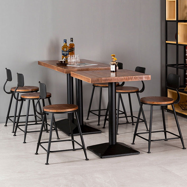 Solid Wood Industrial Style Dining Table Brown Table with Black Frame for Dinning Room Clearhalo ' dining_table' 'Dining Tables & Seating' 'Dining Tables' 'furn' 'furn_dining_table' 'Furniture' 'furniture_dining_table' 'Kitchen & Dining Furniture' 'kitchen&dining_furn' 'kitchen' 'kitchen_dining_table' 3756530