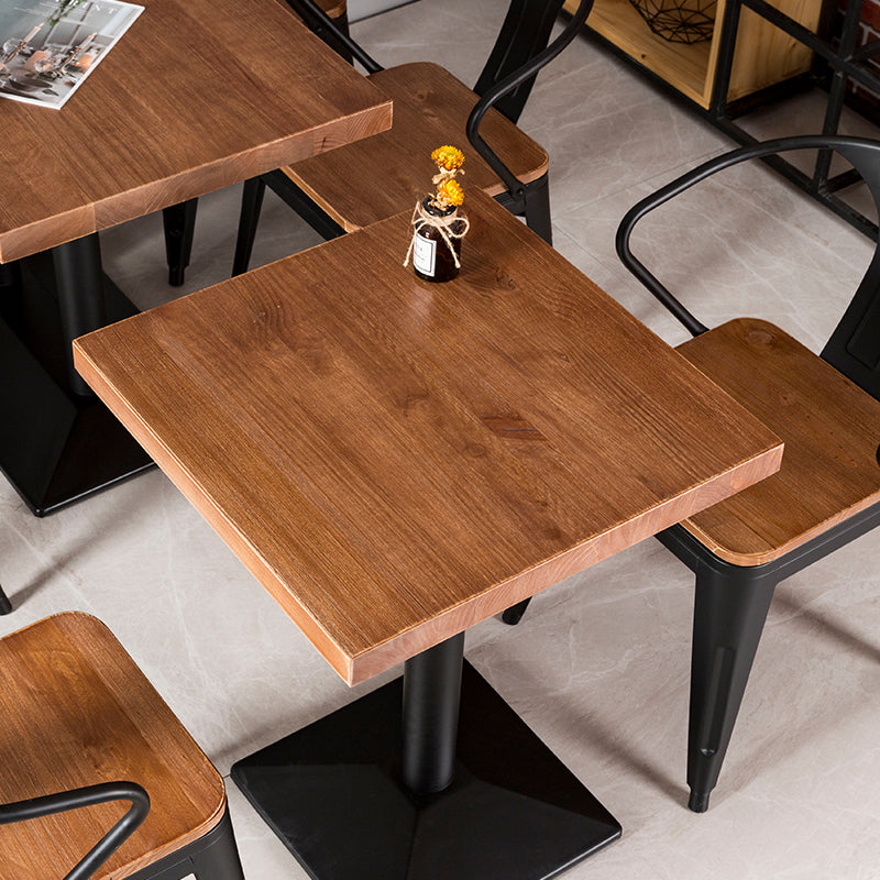 Solid Wood Industrial Style Dining Table Brown Table with Black Frame for Dinning Room Clearhalo ' dining_table' 'Dining Tables & Seating' 'Dining Tables' 'furn' 'furn_dining_table' 'Furniture' 'furniture_dining_table' 'Kitchen & Dining Furniture' 'kitchen&dining_furn' 'kitchen' 'kitchen_dining_table' 3756531