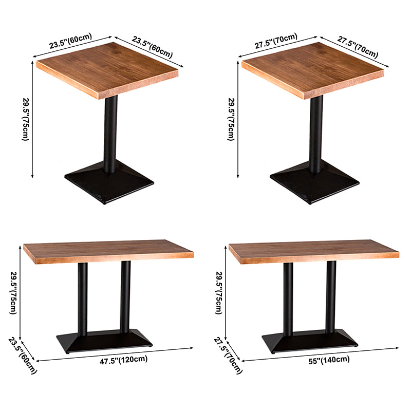Solid Wood Industrial Style Dining Table Brown Table with Black Frame for Dinning Room Clearhalo ' dining_table' 'Dining Tables & Seating' 'Dining Tables' 'furn' 'furn_dining_table' 'Furniture' 'furniture_dining_table' 'Kitchen & Dining Furniture' 'kitchen&dining_furn' 'kitchen' 'kitchen_dining_table' 3756537