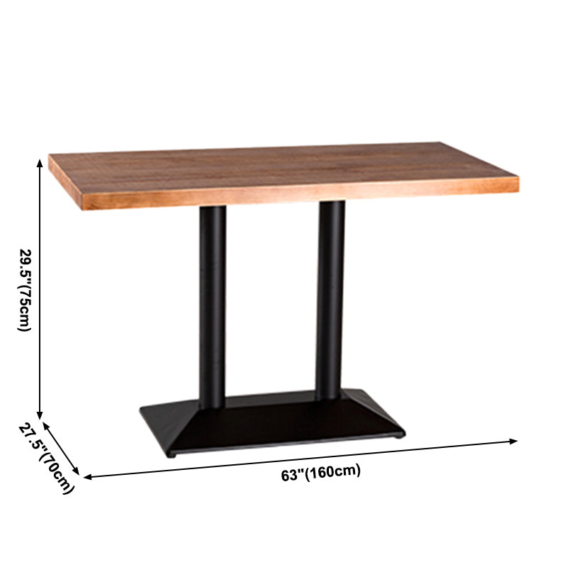 Solid Wood Industrial Style Dining Table Brown Table with Black Frame for Dinning Room Clearhalo ' dining_table' 'Dining Tables & Seating' 'Dining Tables' 'furn' 'furn_dining_table' 'Furniture' 'furniture_dining_table' 'Kitchen & Dining Furniture' 'kitchen&dining_furn' 'kitchen' 'kitchen_dining_table' 3756538