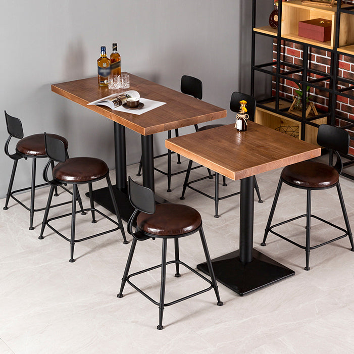 Solid Wood Industrial Style Dining Table Brown Table with Black Frame for Dinning Room Clearhalo ' dining_table' 'Dining Tables & Seating' 'Dining Tables' 'furn' 'furn_dining_table' 'Furniture' 'furniture_dining_table' 'Kitchen & Dining Furniture' 'kitchen&dining_furn' 'kitchen' 'kitchen_dining_table' 3756541