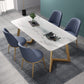 Metal Traditional Luxury Rectangle Indoor Table Sintered Stone Table with Sled Base Clearhalo ' dining_table' 'Dining Tables & Seating' 'Dining Tables' 'furn' 'furn_dining_table' 'Furniture' 'furniture_dining_table' 'Kitchen & Dining Furniture' 'kitchen&dining_furn' 'kitchen' 'kitchen_dining_table' 3756549