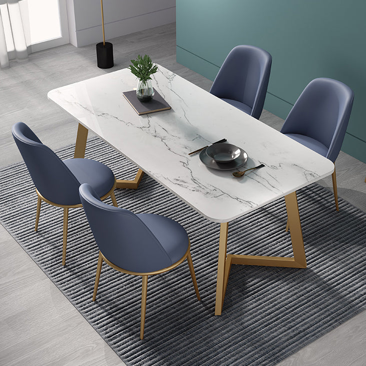 Metal Traditional Luxury Rectangle Indoor Table Sintered Stone Table with Sled Base Clearhalo ' dining_table' 'Dining Tables & Seating' 'Dining Tables' 'furn' 'furn_dining_table' 'Furniture' 'furniture_dining_table' 'Kitchen & Dining Furniture' 'kitchen&dining_furn' 'kitchen' 'kitchen_dining_table' 3756549