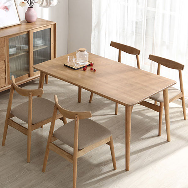 Simple Brown Standard Dining Table Solid Wood Rectangle Dining Table with 4 Legs Base Clearhalo ' dining_table' 'Dining Tables & Seating' 'Dining Tables' 'furn' 'furn_dining_table' 'Furniture' 'furniture_dining_table' 'Kitchen & Dining Furniture' 'kitchen&dining_furn' 'kitchen' 'kitchen_dining_table' 3756554