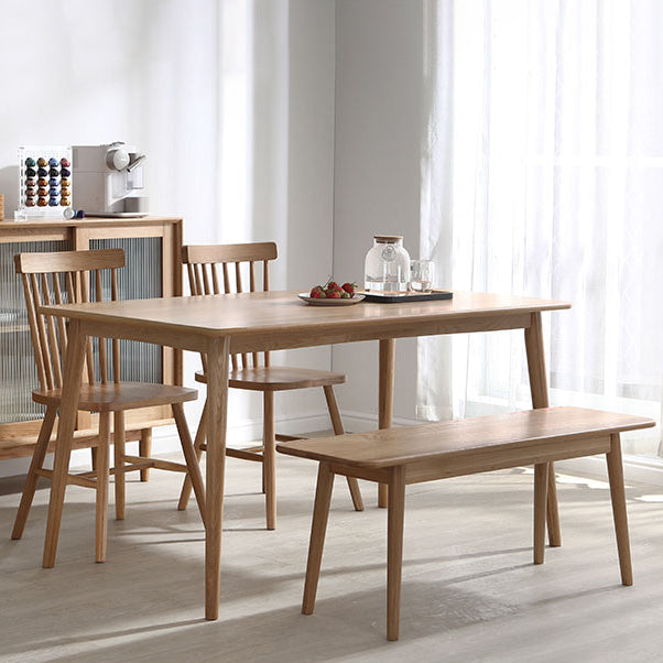 Simple Brown Standard Dining Table Solid Wood Rectangle Dining Table with 4 Legs Base Clearhalo ' dining_table' 'Dining Tables & Seating' 'Dining Tables' 'furn' 'furn_dining_table' 'Furniture' 'furniture_dining_table' 'Kitchen & Dining Furniture' 'kitchen&dining_furn' 'kitchen' 'kitchen_dining_table' 3756556