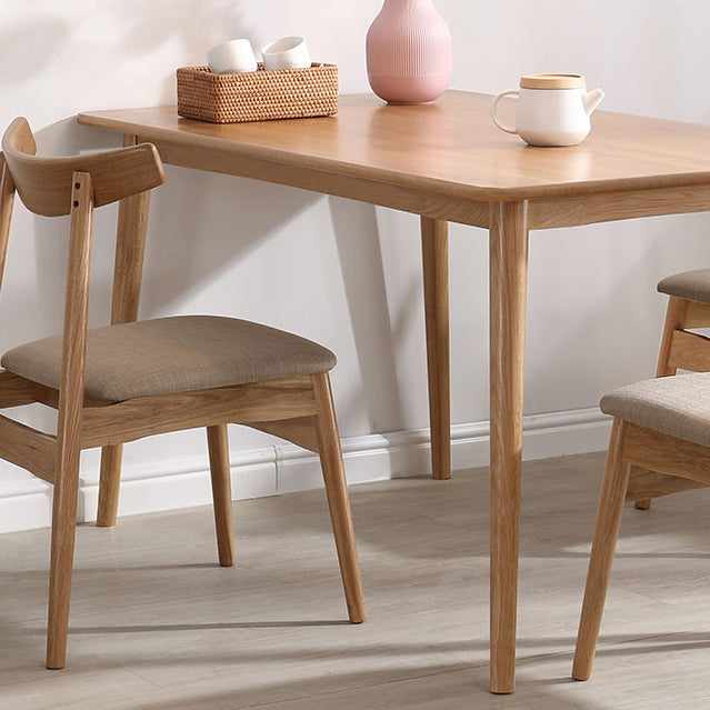 Simple Brown Standard Dining Table Solid Wood Rectangle Dining Table with 4 Legs Base Clearhalo ' dining_table' 'Dining Tables & Seating' 'Dining Tables' 'furn' 'furn_dining_table' 'Furniture' 'furniture_dining_table' 'Kitchen & Dining Furniture' 'kitchen&dining_furn' 'kitchen' 'kitchen_dining_table' 3756557
