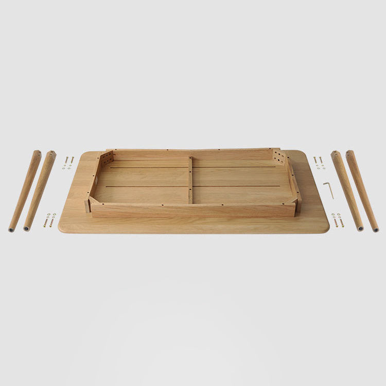 Simple Brown Standard Dining Table Solid Wood Rectangle Dining Table with 4 Legs Base Clearhalo ' dining_table' 'Dining Tables & Seating' 'Dining Tables' 'furn' 'furn_dining_table' 'Furniture' 'furniture_dining_table' 'Kitchen & Dining Furniture' 'kitchen&dining_furn' 'kitchen' 'kitchen_dining_table' 3756562
