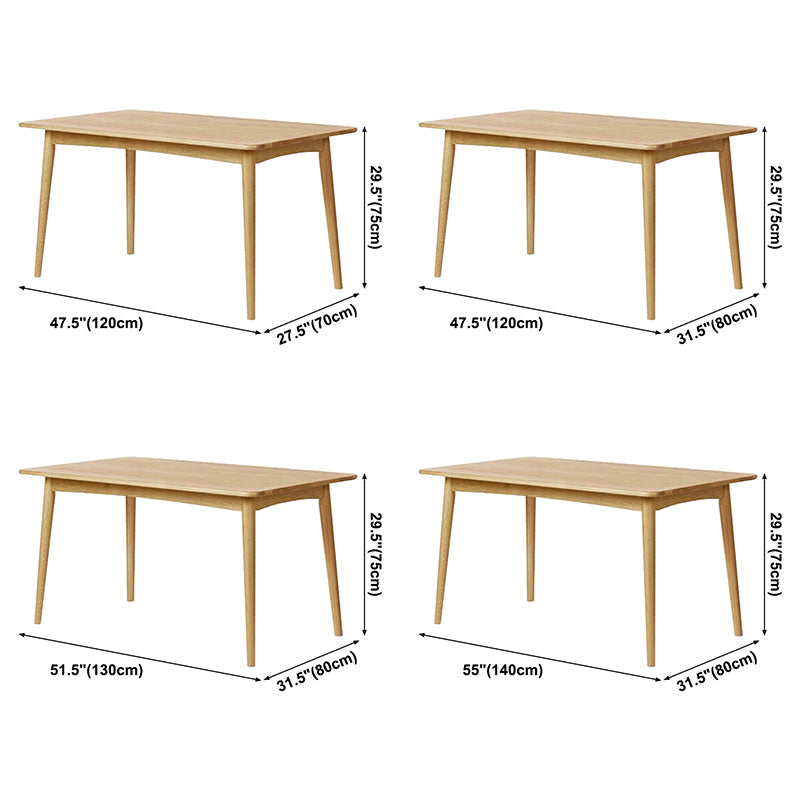 Simple Brown Standard Dining Table Solid Wood Rectangle Dining Table with 4 Legs Base Clearhalo ' dining_table' 'Dining Tables & Seating' 'Dining Tables' 'furn' 'furn_dining_table' 'Furniture' 'furniture_dining_table' 'Kitchen & Dining Furniture' 'kitchen&dining_furn' 'kitchen' 'kitchen_dining_table' 3756563