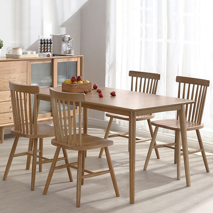 Simple Brown Standard Dining Table Solid Wood Rectangle Dining Table with 4 Legs Base Clearhalo ' dining_table' 'Dining Tables & Seating' 'Dining Tables' 'furn' 'furn_dining_table' 'Furniture' 'furniture_dining_table' 'Kitchen & Dining Furniture' 'kitchen&dining_furn' 'kitchen' 'kitchen_dining_table' 3756565