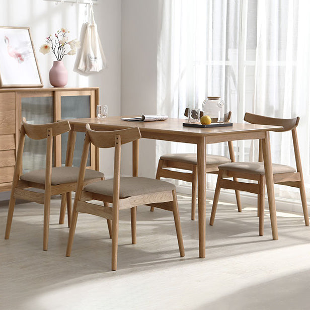 Simple Brown Standard Dining Table Solid Wood Rectangle Dining Table with 4 Legs Base Clearhalo ' dining_table' 'Dining Tables & Seating' 'Dining Tables' 'furn' 'furn_dining_table' 'Furniture' 'furniture_dining_table' 'Kitchen & Dining Furniture' 'kitchen&dining_furn' 'kitchen' 'kitchen_dining_table' 3756566