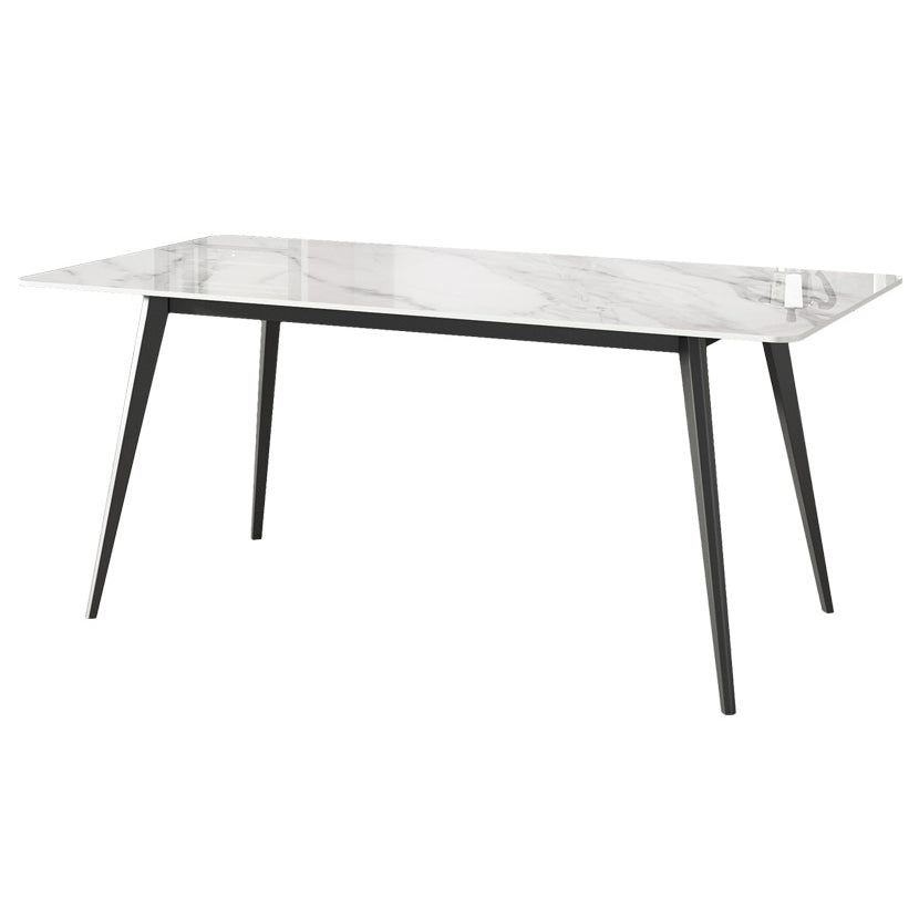 Sintered Stone Top Dining Table Rectangle Table with Metal Base and 4 Legs Without Chairs Clearhalo ' dining_table' 'Dining Tables & Seating' 'Dining Tables' 'furn' 'furn_dining_table' 'Furniture' 'furniture_dining_table' 'Kitchen & Dining Furniture' 'kitchen&dining_furn' 'kitchen' 'kitchen_dining_table' 3756571