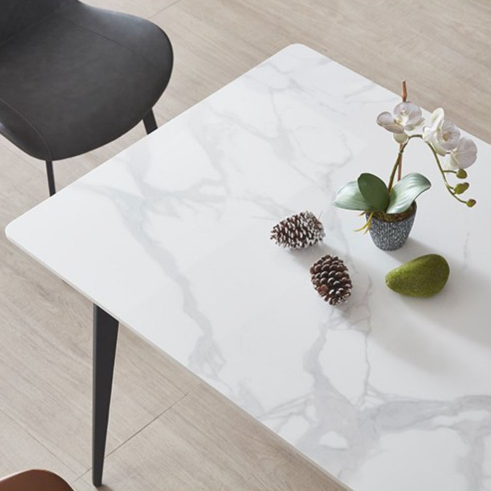 Sintered Stone Top Dining Table Rectangle Table with Metal Base and 4 Legs Clearhalo ' dining_table' 'Dining Tables & Seating' 'Dining Tables' 'furn' 'furn_dining_table' 'Furniture' 'furniture_dining_table' 'Kitchen & Dining Furniture' 'kitchen&dining_furn' 'kitchen' 'kitchen_dining_table' 3756572