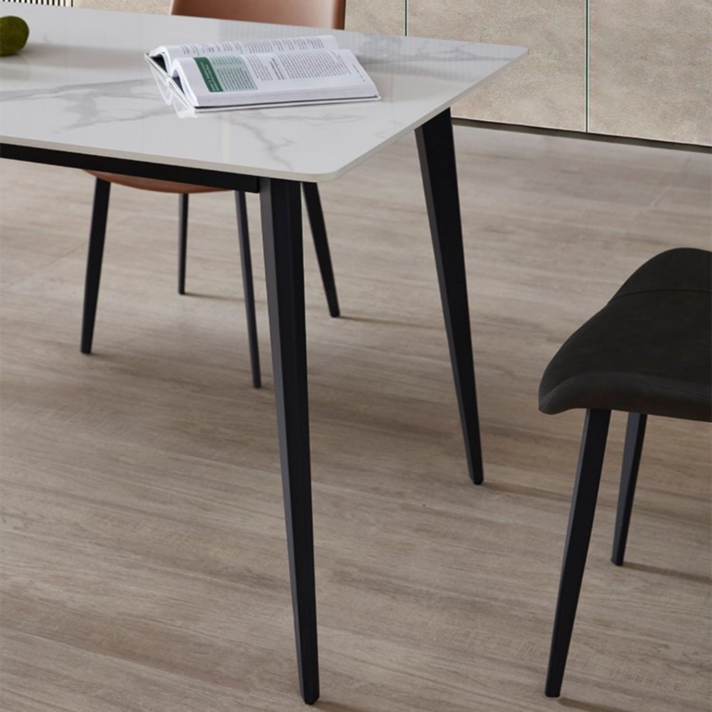Sintered Stone Top Dining Table Rectangle Table with Metal Base and 4 Legs Clearhalo ' dining_table' 'Dining Tables & Seating' 'Dining Tables' 'furn' 'furn_dining_table' 'Furniture' 'furniture_dining_table' 'Kitchen & Dining Furniture' 'kitchen&dining_furn' 'kitchen' 'kitchen_dining_table' 3756574