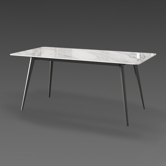 Sintered Stone Top Dining Table Rectangle Table with Metal Base and 4 Legs Clearhalo ' dining_table' 'Dining Tables & Seating' 'Dining Tables' 'furn' 'furn_dining_table' 'Furniture' 'furniture_dining_table' 'Kitchen & Dining Furniture' 'kitchen&dining_furn' 'kitchen' 'kitchen_dining_table' 3756575