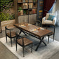 Industrial Style Solid Wood Dining Table Metallic Trestle Base Rectangle Table for Home Clearhalo ' dining_table' 'Dining Tables & Seating' 'Dining Tables' 'furn' 'furn_dining_table' 'Furniture' 'furniture_dining_table' 'Kitchen & Dining Furniture' 'kitchen&dining_furn' 'kitchen' 'kitchen_dining_table' 3756579