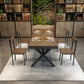 Industrial Style Solid Wood Dining Table Metallic Trestle Base Rectangle Table for Home Clearhalo ' dining_table' 'Dining Tables & Seating' 'Dining Tables' 'furn' 'furn_dining_table' 'Furniture' 'furniture_dining_table' 'Kitchen & Dining Furniture' 'kitchen&dining_furn' 'kitchen' 'kitchen_dining_table' 3756585