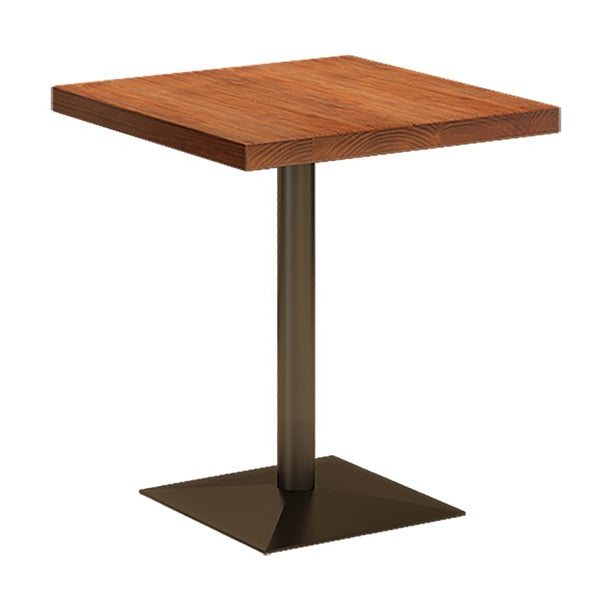 Industrial Style Solid Wood Dining Table Brown square Pedestal Table for Dinning Room Without Chairs Clearhalo ' dining_table' 'Dining Tables & Seating' 'Dining Tables' 'furn' 'furn_dining_table' 'Furniture' 'furniture_dining_table' 'Kitchen & Dining Furniture' 'kitchen&dining_furn' 'kitchen' 'kitchen_dining_table' 3756592