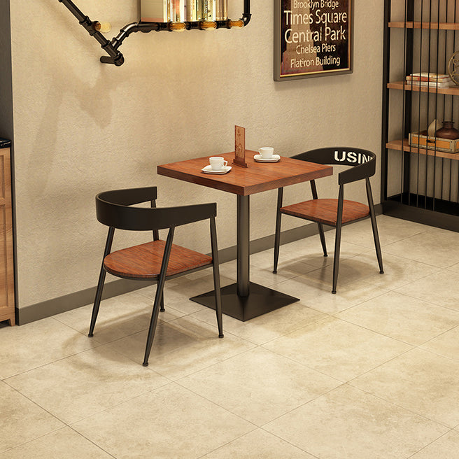 Industrial Style Solid Wood Dining Table Brown square Pedestal Table for Dinning Room Clearhalo ' dining_table' 'Dining Tables & Seating' 'Dining Tables' 'furn' 'furn_dining_table' 'Furniture' 'furniture_dining_table' 'Kitchen & Dining Furniture' 'kitchen&dining_furn' 'kitchen' 'kitchen_dining_table' 3756595