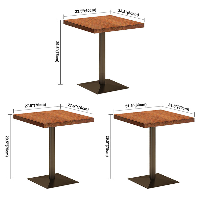 Industrial Style Solid Wood Dining Table Brown square Pedestal Table for Dinning Room Clearhalo ' dining_table' 'Dining Tables & Seating' 'Dining Tables' 'furn' 'furn_dining_table' 'Furniture' 'furniture_dining_table' 'Kitchen & Dining Furniture' 'kitchen&dining_furn' 'kitchen' 'kitchen_dining_table' 3756597