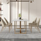Glam Sintered Stone White Dining Table Rectangle Kitchen Dining Table for Kitchen Clearhalo ' dining_table' 'Dining Tables & Seating' 'Dining Tables' 'furn' 'furn_dining_table' 'Furniture' 'furniture_dining_table' 'Kitchen & Dining Furniture' 'kitchen&dining_furn' 'kitchen' 'kitchen_dining_table' 3756600