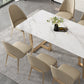 Glam Sintered Stone White Dining Table Rectangle Kitchen Dining Table for Kitchen Clearhalo ' dining_table' 'Dining Tables & Seating' 'Dining Tables' 'furn' 'furn_dining_table' 'Furniture' 'furniture_dining_table' 'Kitchen & Dining Furniture' 'kitchen&dining_furn' 'kitchen' 'kitchen_dining_table' 3756604