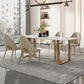 Glam Sintered Stone White Dining Table Rectangle Kitchen Dining Table for Kitchen Clearhalo ' dining_table' 'Dining Tables & Seating' 'Dining Tables' 'furn' 'furn_dining_table' 'Furniture' 'furniture_dining_table' 'Kitchen & Dining Furniture' 'kitchen&dining_furn' 'kitchen' 'kitchen_dining_table' 3756608