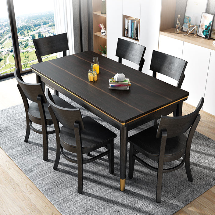 Ash Wood Base Modern Sintered Stone Dining Table Rectangular Table in Black Clearhalo ' dining_table' 'Dining Tables & Seating' 'Dining Tables' 'furn' 'furn_dining_table' 'Furniture' 'furniture_dining_table' 'Kitchen & Dining Furniture' 'kitchen&dining_furn' 'kitchen' 'kitchen_dining_table' 3756610