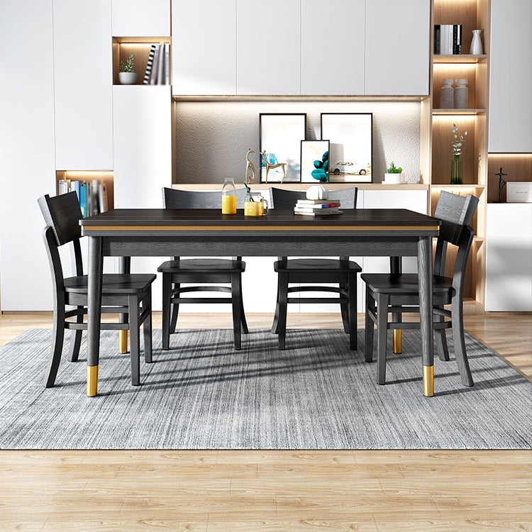 Ash Wood Base Modern Sintered Stone Dining Table Rectangular Table in Black Clearhalo ' dining_table' 'Dining Tables & Seating' 'Dining Tables' 'furn' 'furn_dining_table' 'Furniture' 'furniture_dining_table' 'Kitchen & Dining Furniture' 'kitchen&dining_furn' 'kitchen' 'kitchen_dining_table' 3756611