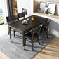 Ash Wood Base Modern Sintered Stone Dining Table Rectangular Table in Black Clearhalo ' dining_table' 'Dining Tables & Seating' 'Dining Tables' 'furn' 'furn_dining_table' 'Furniture' 'furniture_dining_table' 'Kitchen & Dining Furniture' 'kitchen&dining_furn' 'kitchen' 'kitchen_dining_table' 3756612
