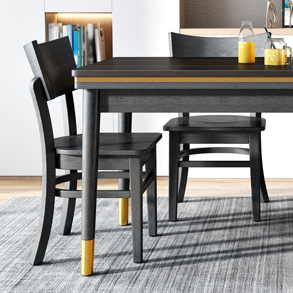 Ash Wood Base Modern Sintered Stone Dining Table Rectangular Table in Black Clearhalo ' dining_table' 'Dining Tables & Seating' 'Dining Tables' 'furn' 'furn_dining_table' 'Furniture' 'furniture_dining_table' 'Kitchen & Dining Furniture' 'kitchen&dining_furn' 'kitchen' 'kitchen_dining_table' 3756617