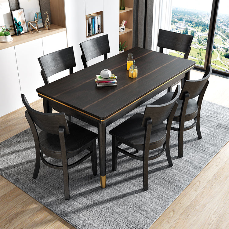Ash Wood Base Modern Sintered Stone Dining Table Rectangular Table in Black Clearhalo ' dining_table' 'Dining Tables & Seating' 'Dining Tables' 'furn' 'furn_dining_table' 'Furniture' 'furniture_dining_table' 'Kitchen & Dining Furniture' 'kitchen&dining_furn' 'kitchen' 'kitchen_dining_table' 3756620