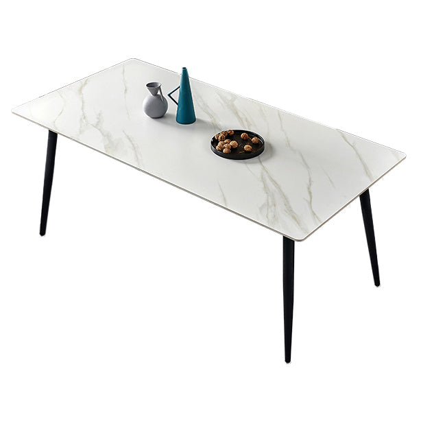 Contemporary Rectangle 4-foot Home Furniture Stone Dining Room Collection White Without Chairs Clearhalo ' dining_table' 'Dining Tables & Seating' 'Dining Tables' 'furn' 'furn_dining_table' 'Furniture' 'furniture_dining_table' 'Kitchen & Dining Furniture' 'kitchen&dining_furn' 'kitchen' 'kitchen_dining_table' 3756625
