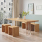 Contemporary Khaki Standard Dining Table Solid Wood Rectangle Dining Table with Double Pedestal Base Clearhalo ' dining_table' 'Dining Tables & Seating' 'Dining Tables' 'furn' 'furn_dining_table' 'Furniture' 'furniture_dining_table' 'Kitchen & Dining Furniture' 'kitchen&dining_furn' 'kitchen' 'kitchen_dining_table' 3756645