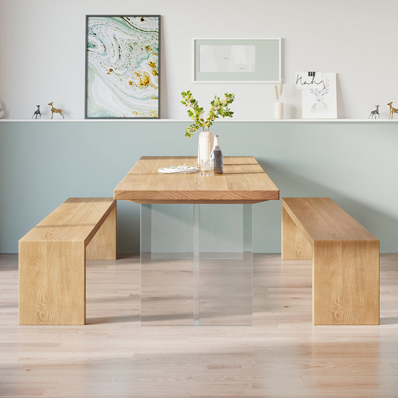 Contemporary Khaki Standard Dining Table Solid Wood Rectangle Dining Table with Double Pedestal Base Clearhalo ' dining_table' 'Dining Tables & Seating' 'Dining Tables' 'furn' 'furn_dining_table' 'Furniture' 'furniture_dining_table' 'Kitchen & Dining Furniture' 'kitchen&dining_furn' 'kitchen' 'kitchen_dining_table' 3756648