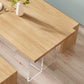 Contemporary Khaki Standard Dining Table Solid Wood Rectangle Dining Table with Double Pedestal Base Clearhalo ' dining_table' 'Dining Tables & Seating' 'Dining Tables' 'furn' 'furn_dining_table' 'Furniture' 'furniture_dining_table' 'Kitchen & Dining Furniture' 'kitchen&dining_furn' 'kitchen' 'kitchen_dining_table' 3756651