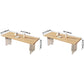 Contemporary Khaki Standard Dining Table Solid Wood Rectangle Dining Table with Double Pedestal Base Clearhalo ' dining_table' 'Dining Tables & Seating' 'Dining Tables' 'furn' 'furn_dining_table' 'Furniture' 'furniture_dining_table' 'Kitchen & Dining Furniture' 'kitchen&dining_furn' 'kitchen' 'kitchen_dining_table' 3756654