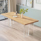 Contemporary Khaki Standard Dining Table Solid Wood Rectangle Dining Table with Double Pedestal Base Clearhalo ' dining_table' 'Dining Tables & Seating' 'Dining Tables' 'furn' 'furn_dining_table' 'Furniture' 'furniture_dining_table' 'Kitchen & Dining Furniture' 'kitchen&dining_furn' 'kitchen' 'kitchen_dining_table' 3756656