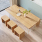 Contemporary Khaki Standard Dining Table Solid Wood Rectangle Dining Table with Double Pedestal Base Clearhalo ' dining_table' 'Dining Tables & Seating' 'Dining Tables' 'furn' 'furn_dining_table' 'Furniture' 'furniture_dining_table' 'Kitchen & Dining Furniture' 'kitchen&dining_furn' 'kitchen' 'kitchen_dining_table' 3756657