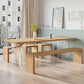 Contemporary Khaki Standard Dining Table Solid Wood Rectangle Dining Table with Double Pedestal Base Clearhalo ' dining_table' 'Dining Tables & Seating' 'Dining Tables' 'furn' 'furn_dining_table' 'Furniture' 'furniture_dining_table' 'Kitchen & Dining Furniture' 'kitchen&dining_furn' 'kitchen' 'kitchen_dining_table' 3756659